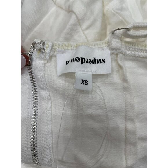 Superdown Rocky Denim Spaghetti Strap Bodysuit White Womens Size XS - Picture 10 of 13